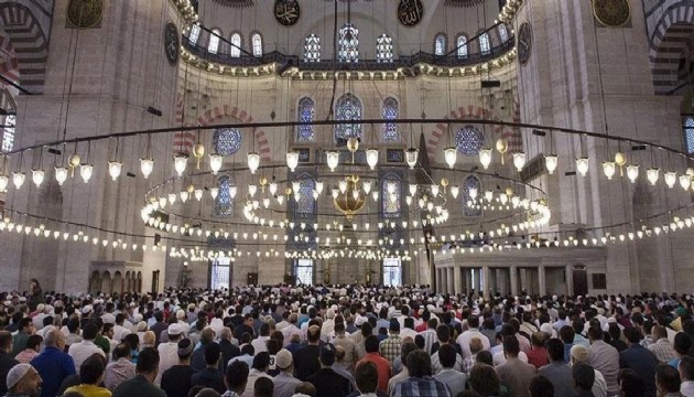 Bayram namazında dikkat çeken mesaj! Gazze'deki soykırım son bulsun